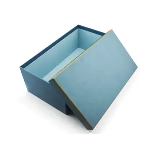 卸売ブルー直方体クラフト靴ディスプレイカードボード段ボール繊細な外観紙箱