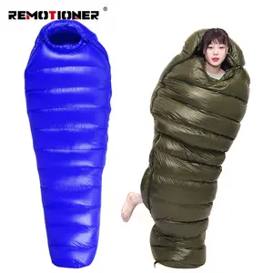 Winter -20 -40 Duck Down Outdoor Camping 400T Nylon Mummy Sleeping Bag For Hiking Backpacking