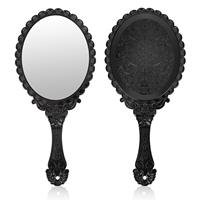 Offres Exceptionnelles Miroir à Main Compact de Maquillage Luxe Vintage Voyage, Rose Doré Noir Rose, Miroir à Main avec Manche