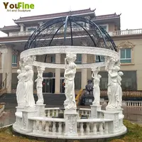 Luxus großer griechischer weißer moderner Stein marmor figuren garten im Freien Pavillon mit Figur