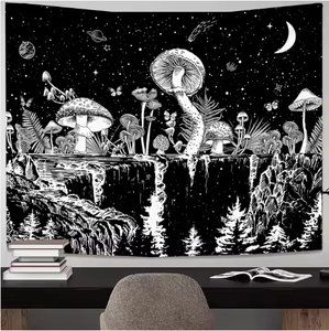 定制编织白色黑色太阳月亮挂毯塔罗牌壁挂占卜巫术印花床罩垫 - Product Image 5