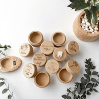 Boîte à dents de bébé en bois massif poli et personnalisée, écologique, pour la décoration de la maison, rangement de dents de table pour garçons et filles, première coupe de cheveux