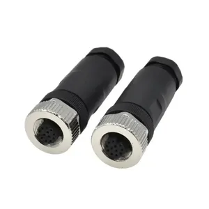 Conector de Sensor M12 Recto con Rosca de Fábrica, Conector de Aviación con Bloqueo IP67 de 12 Pines, Conector Hembra para Cable - Product Image 1
