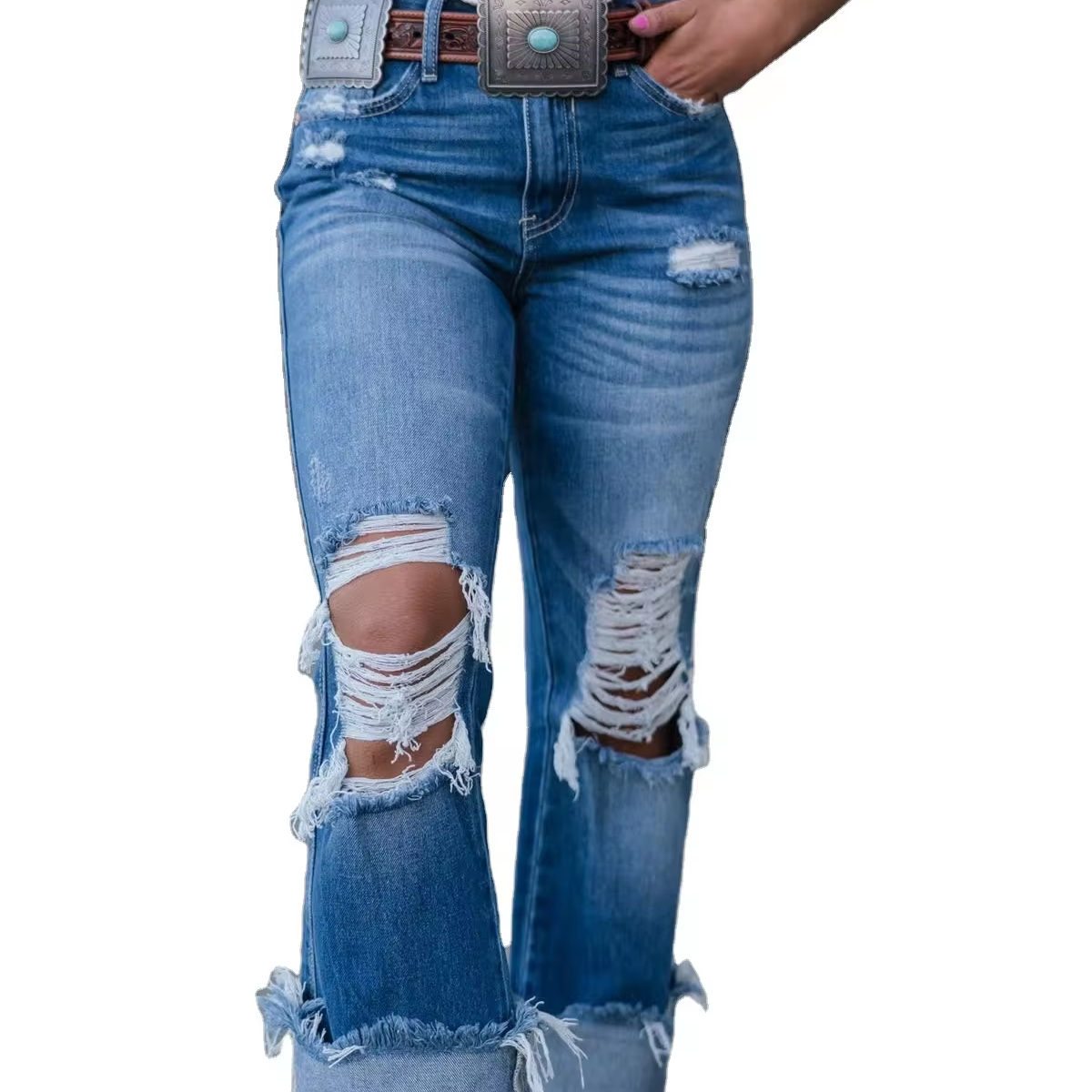 Zhuoyang Garment Amethyst Jeans Wholesale Latest Jeans With