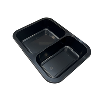 Récipient alimentaire en plastique scellable CPET plateau de repas double plateau de nourriture en plastique CPET ouvrable pour les plats préparés