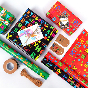 Wholesale 80g Birthday Art <b>Paper</b> <b>Tissue</b> 43*300cm Gift Luxury Custom Packaging <b>Wrapping</b> <b>Paper</b> Roll - Product Image 1