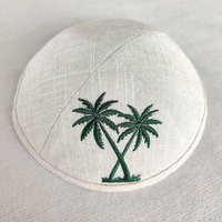 Kipá de Lino con Hilo Metálico y Estrella de David, Logotipo Personalizado, Gorro Judío, Bordado Personalizado, Yarmulke, Gorra Judía, Kipá para Boda