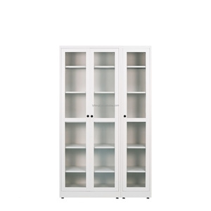 Armoire de rangement métallique à 5 niveaux avec porte vitrée battante, armoire à dossiers en acier économique pour bureau, atelier, chambre, cuisine, salle de sport - Product Image 6