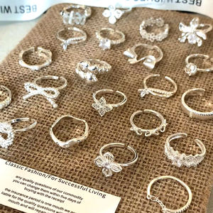 925เงินแท้วินเทจ anillos Plata 925 mujer bijuteria วัสดุ Para hacer anillos แหวนเงินตุรกี - Product Image 1