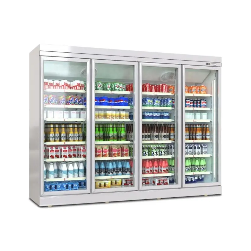 Réfrigérateur à porte en verre de style télécommande Affichage de désembuage automatique Réfrigérateur et congélateur