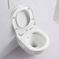 Ensemble WC mural monobloc moderne en céramique avec réservoir encastré et siphon en P