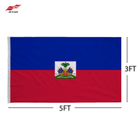 Drapeau Haïtien 3x5 pieds en Gros, 100% Polyester Imperméable, Personnalisé pour Intérieur et Extérieur