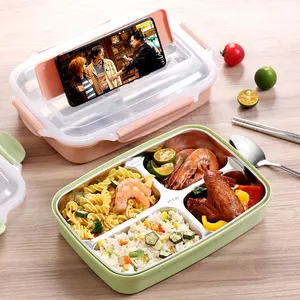 Oneup — boîte à Bento en acier inoxydable 304, boîte à Lunch, contenant avec 4 compartiments pour aliments