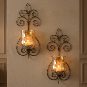 Portavelas votivo de Metal colgante hecho a mano de alta calidad decoración del hogar de Navidad molde de vela elegante otros candelabros vela - Product Image 1