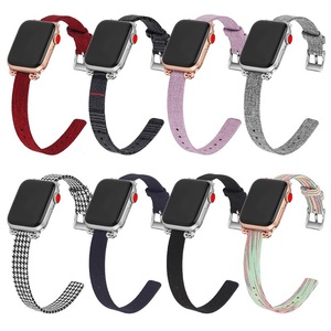 <span class=keywords><strong>Cinturino</strong></span> per bracciale con fibbia in metallo <span class=keywords><strong>argento</strong></span> per <span class=keywords><strong>Apple</strong></span> <span class=keywords><strong>Watch</strong></span> 38mm 40mm 42mm 44mm <span class=keywords><strong>cinturino</strong></span> per orologio in tela di Nylon sottile - Product Image 1