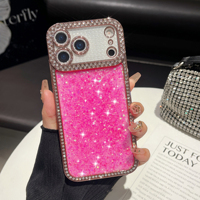 Étui de protection antichoc HMJ Sparkle Shine pour femme, en TPU+PC, avec strass et diamants, pour iPhone 17 Pro Max 16 15 14 13 12