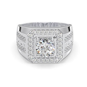 Haute Qualité Hommes 925 Argent Cubique Zircone Anneau Style Classique Rhodium Placage Direct Usine En Gros Vietnam Fabricant - Product Image 5