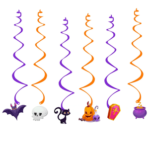 2026 nueva decoración de fiesta de bandera colgante en espiral de Halloween para Arreglo de escena de tarjeta de pastel de Halloween - Product Image 4