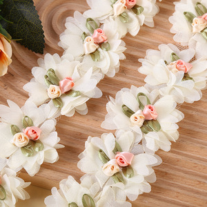 5*5 cm小さな花レース<span class=keywords><strong>3</strong></span> Dコットンシフォンカラフルな花リボン靴帽子ドレスDIYアクセサリー - Product Image 3