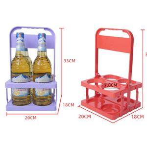 Tùy Chỉnh Màu Rượu Vang Chủ 4-Chai Có Thể Gập Lại Nhựa PP Chai Nước Giải Khát Chai Tàu Sân Bay Cho Thực Đồ Uống Cho Bar Nhà Hàng - Product Image 2