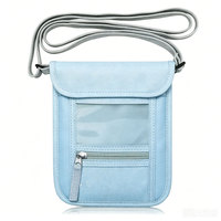 Porte-passeport, pochette de cou, portefeuille de voyage pour femmes, blocage RFID, sécurité, portefeuille de voyage fin avec cordon de cou
