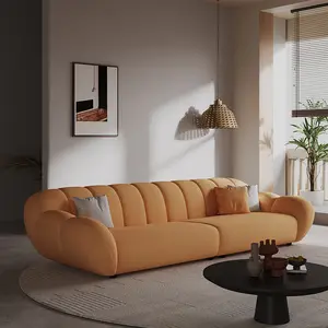 Sofá largo de gran oferta, conjunto de sofá clásico barato de tela de lujo moderno, diseños de muebles para sala de estar familiar