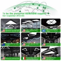 Lampu Panel LED Gaya Industrial untuk Plafon, Desain Kreatif Persegi, Cocok untuk Kantor, Gym, Warnet, Teknik, Sambungan Panel LED, AC Tengah