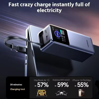 UGREEN Nexode Power Bank 20000mAh 165W, kabel USB C pengisi daya portabel bawaan, Input 100W, pengisian daya cepat untuk iPhone