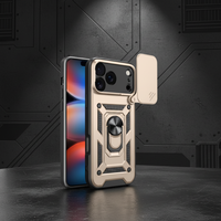 Coque de téléphone magnétique antichoc intégrale en TPU+PC avec cache-objectif coulissant pour iPhone 15 16 17 Pro Max Fundas Carcasa