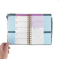 Carnet de croquis ligné à reliure en fil d'impression personnalisée Journal planificateur quotidien planificateur à spirale taille A5