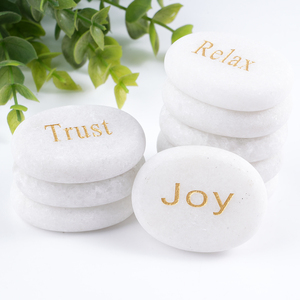 Juego de cristales de Reiki hechos a mano para curar piedras de Palma de Chakra talladas símbolos grabados Feng Shui semipreciosa relajación amor esperanza - Product Image 2