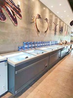 2500mm Supermarché Combinaison Île Congélateur Viande Fruits De Mer Réfrigérateur Crème Glacée Réfrigérateur Poisson Refroidisseur Affichage Réfrigérateur