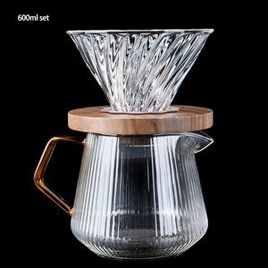 Accesorios para Café, Jarra de Vidrio de Borosilicato Resistente al Calor de 600 ml, Cafetera V02 para Verter sobre la Taza - Product Image 1