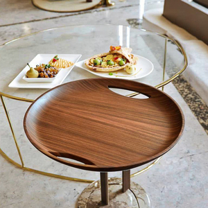 Bandeja de Té de Madera de Acacia - Diseño Clásico Personalizado, Grado Deluxe, Apta para Lavavajillas y Microondas, Acabado Pulido, Segura para Contacto con Alimentos, para Cocina - Product Image 3