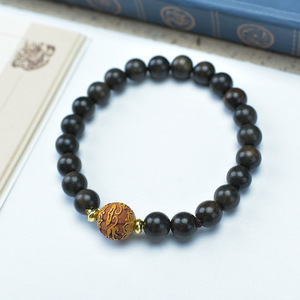Bracciale in Legno YL <span class=keywords><strong>Chen</strong></span> Xiang per Uomo e Donna, Fai-da-Te con Fiori, Pixiu, Rosario, Perla di Buddha a Cerchio Singolo per Meditazione - Product Image 6