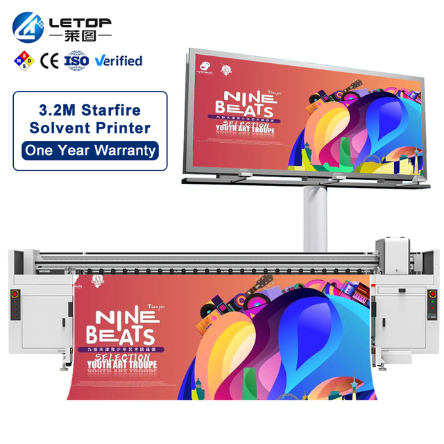 LETOP 3200MM Professional Multi Color Inkjet Printers Solvent Large Format Vinyl Banner Printing Machine