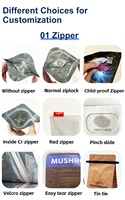 Sachet refermable personnalisé brillant UV recyclable avec fermeture éclair, 3,5g, en Mylar, imprimé holographique, pour emballage de bonbons comestibles en plastique