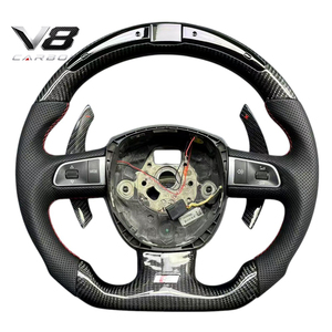 Volant en fibre de carbone véritable V8carbon pour A5 <span class=keywords><strong>S5</strong></span> RS5 B8, accessoires de voiture, pièces automobiles modifiées, style sport racing, personnalisé - Product Image 3