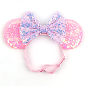 Classic <strong>Mouse</strong> Ears Headband with Big Sequin <strong>Bow</strong> Glitter <strong>Bow</strong> for Birthday Party Bachelorette Costume Accessory - Product Image 6