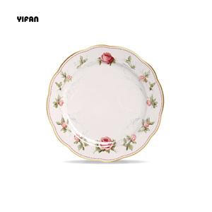 Wholesale Bone China Dishes Set Luxury Rose Plate Set <b>Dinnerware</b> Wedding Dinner Set for Event&Rental - Product Image 3
