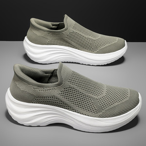 Lightweight Breathable Mesh Slip-On Walking Shoes Round Toe <b>EVA</b> Midsole Rubber Outsole All Seasons Casual Sneakers - Product Image 6