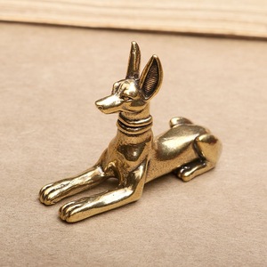 Estatua Decorativa Creativa de <span class=keywords><strong>Perro</strong></span> Faraón Retro de Latón Sólido, Soporte para Bolígrafos, Adorno para Sala de Estar, Escritorio, Mascota de Té, Decoración del Hogar - Product Image 1