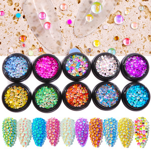 Perles à ongles Sirène Aurore à fond plat, breloques en cristal couleur bonbon pour bijoux d'ongles Symphonie - Product Image 3