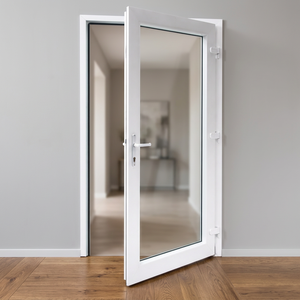 Porte coulissante Hoffen Pro à double vitrage en verre trempé 200x205, avec moustiquaire en fibre de verre blanche, insonorisée et étanche, pour cave à vin intérieure - Product Image 3