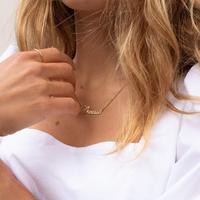 Collier personnalisé avec plaque nominative, plaqué or 18 carats, tendance pour femme, avec lettre en zircon, bijoux de mode