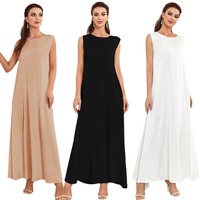 Robe intérieure Abaya à manches courtes en polyester respirant de haute qualité, couleur personnalisée 2026, faible MOQ d'usine FK213