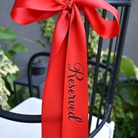 Ruban personnalisé pour chaise de mariage, nom personnalisé, écharpe en satin, étiquettes de place réservée, décoration de chaise pour cérémonie de mariage
