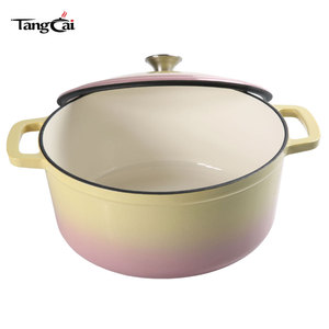 Promotion : <span class=keywords><strong>Cocotte</strong></span> <span class=keywords><strong>en</strong></span> <span class=keywords><strong>fonte</strong></span> émaillée de 26 cm (4,7 QT) avec couvercle pour cuisine et restaurants – Construction métallique - Product Image 1