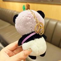 Porte-clés Mini Peluche Panda 15cm Porte-clés pour poupée Animaux en peluche mignons Jouets Promotion Pendentif Kawaii Peluche moelleuse Fruit Panda Porte-clés