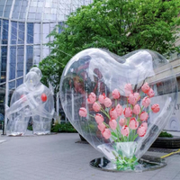 Ballon en forme de cœur transparent en PVC gonflable pour la publicité et les décorations de centres commerciaux pour la Saint-Valentin et les fiançailles